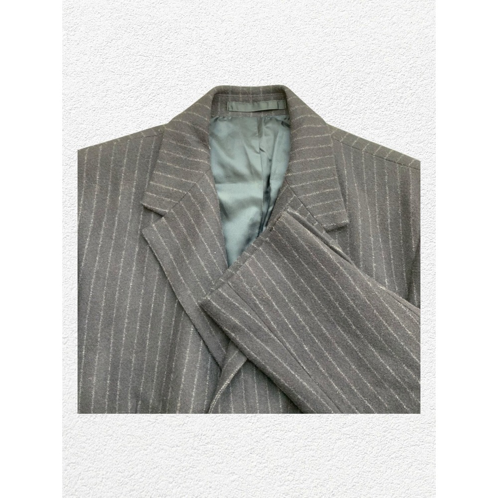 J Crew Mens Pinstripe Blazer Suit Jacket Navy Blue Wool Blend‎ Size L